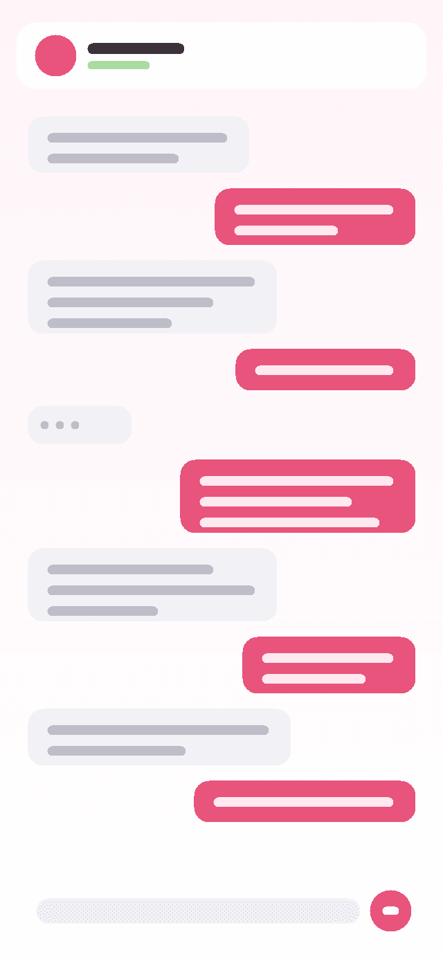 Encrypted, private chat conversation inside the AI Friend AI boyfriend app